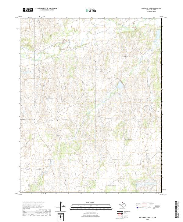 US Topo 7.5-minute map for Hackberry Creek TXOK