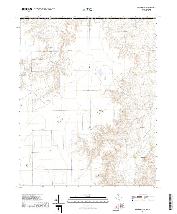 US Topo 7.5-minute map for Hansford Camp TXOK