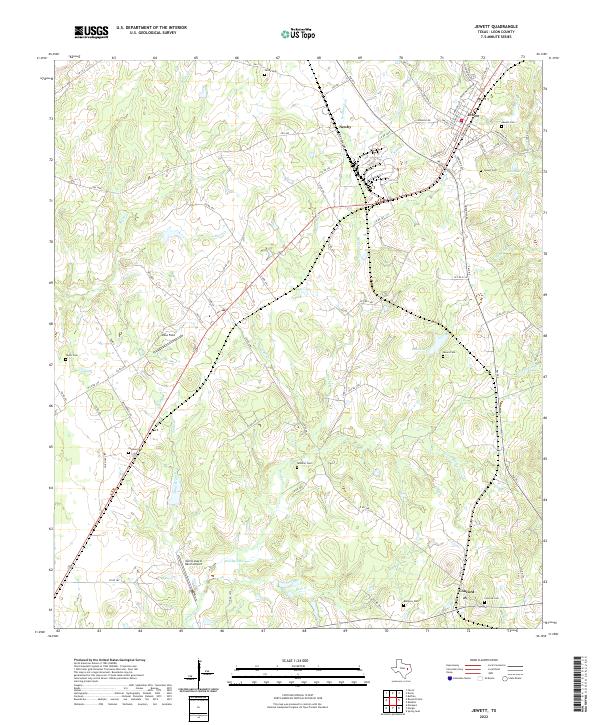 US Topo 7.5-minute map for Jewett TX