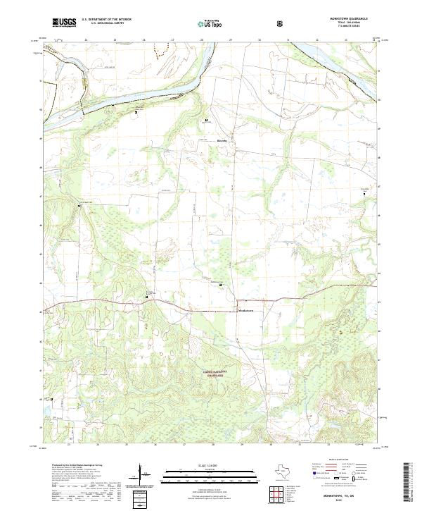 US Topo 7.5-minute map for Monkstown TXOK