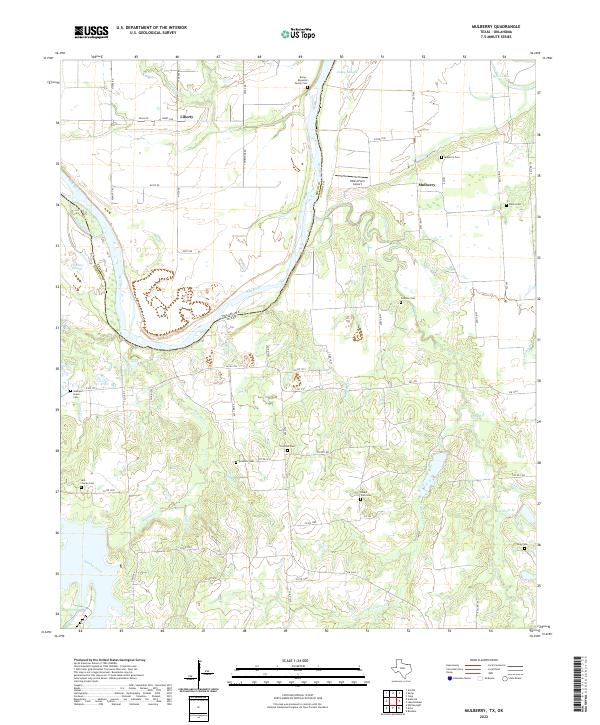 US Topo 7.5-minute map for Mulberry TXOK