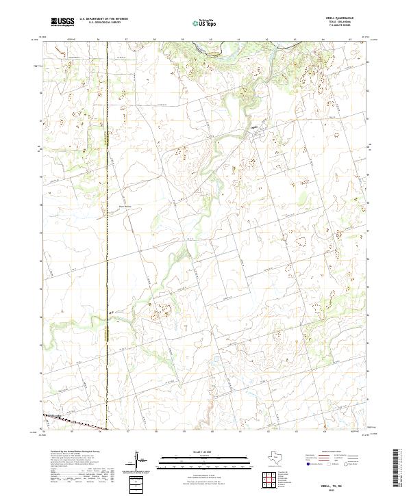 US Topo 7.5-minute map for Odell TXOK