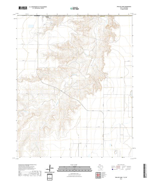 US Topo 7.5-minute map for Phillips Camp TXOK