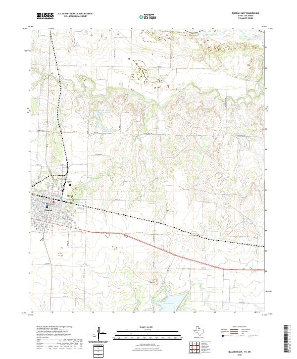 US Topo 7.5-minute map for Quanah East TXOK