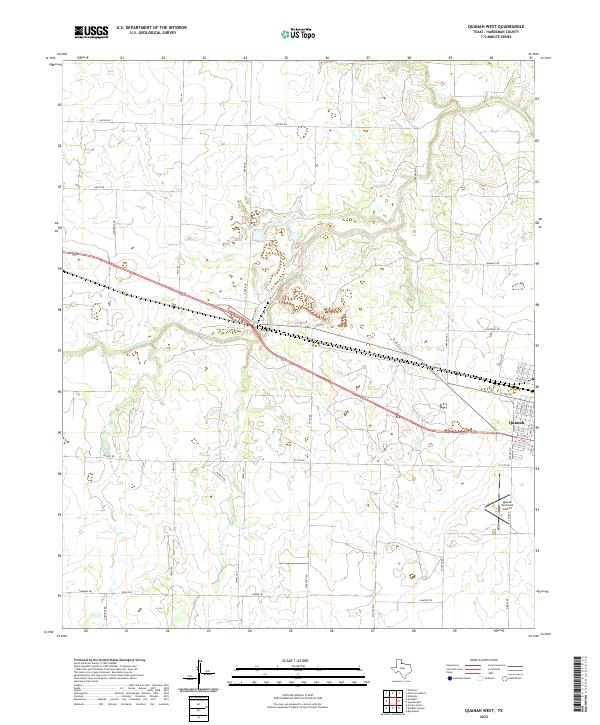 US Topo 7.5-minute map for Quanah West TX