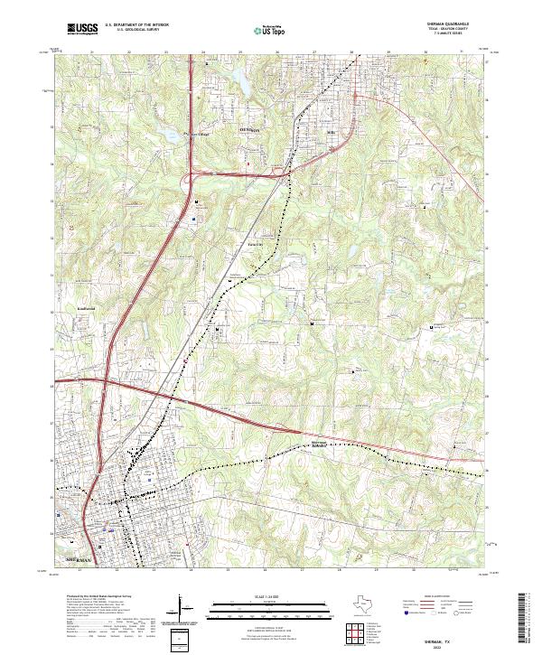 US Topo 7.5-minute map for Sherman TX