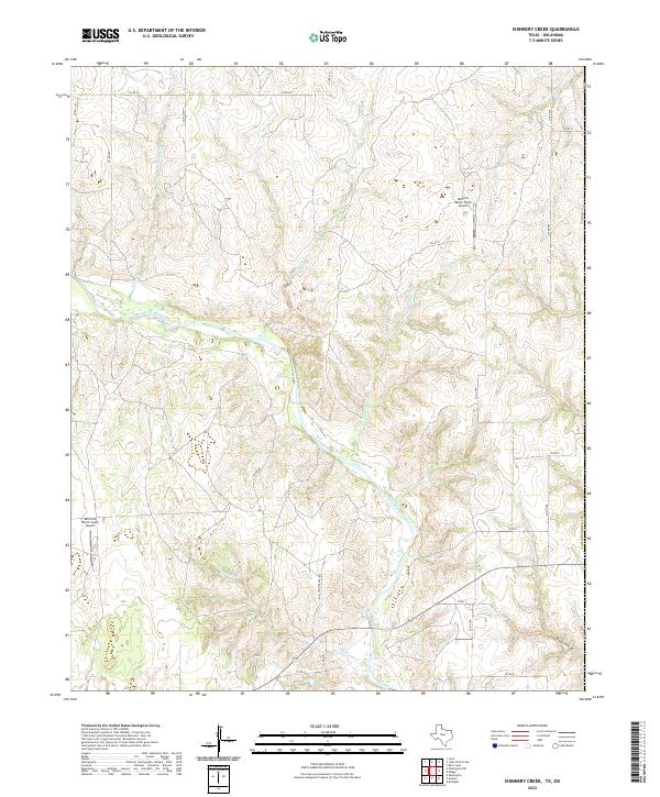 US Topo 7.5-minute map for Shinnery Creek TXOK