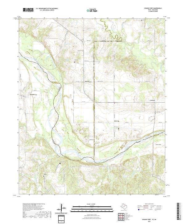 US Topo 7.5-minute map for Spanish Fort TXOK