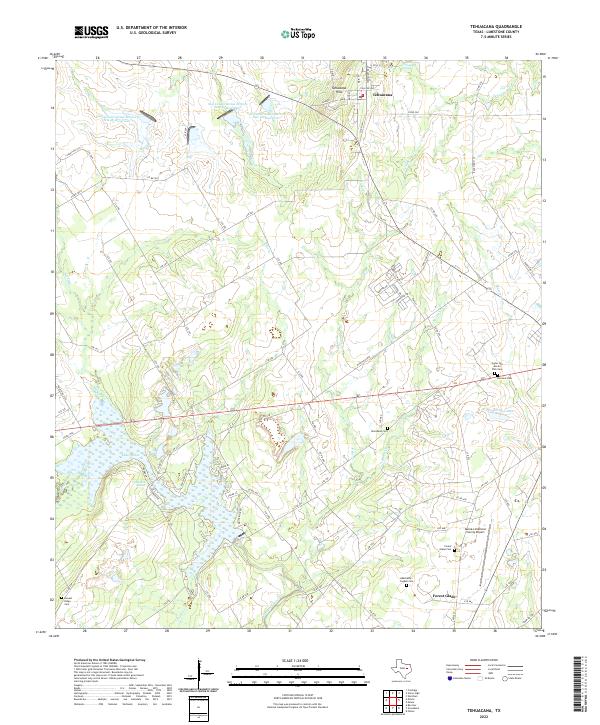 US Topo 7.5-minute map for Tehuacana TX