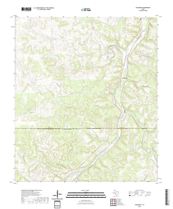 US Topo 7.5-minute map for Telegraph TX