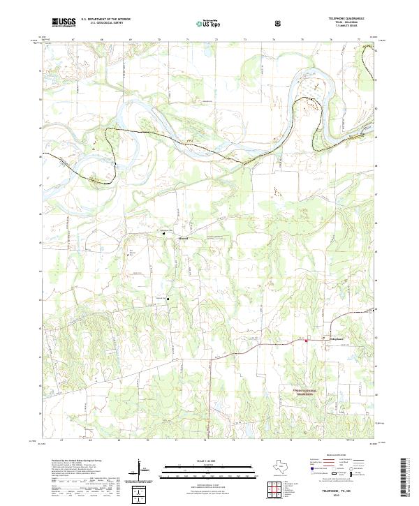 US Topo 7.5-minute map for Telephone TXOK