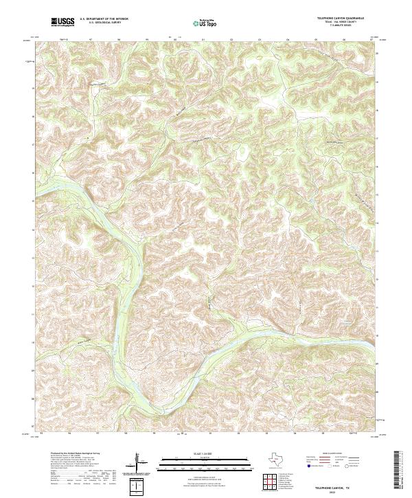 US Topo 7.5-minute map for Telephone Canyon TX