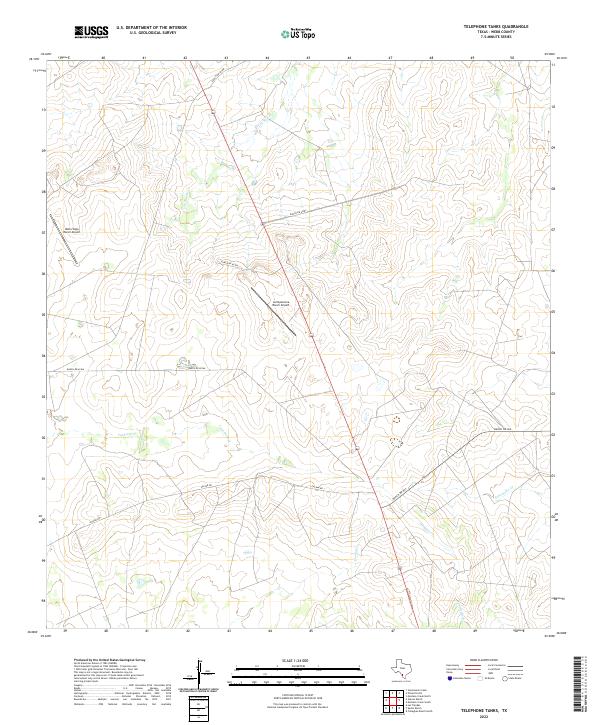 US Topo 7.5-minute map for Telephone Tanks TX