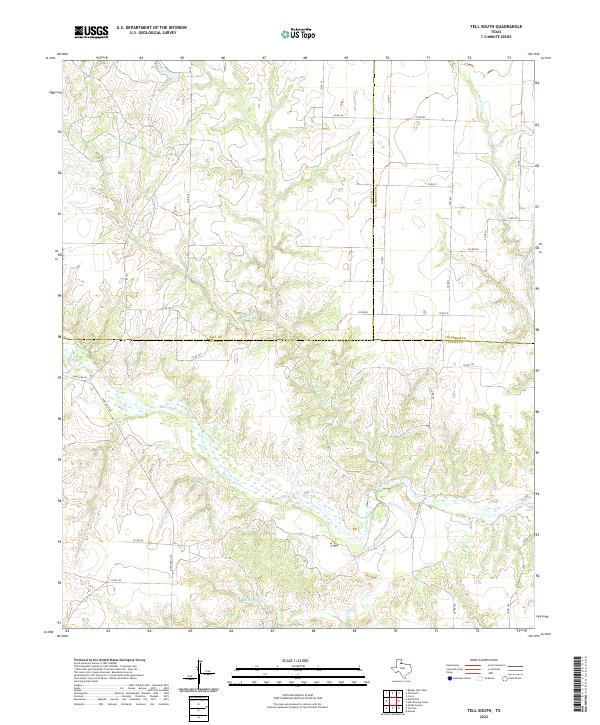 US Topo 7.5-minute map for Tell South TX