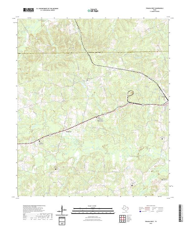 US Topo 7.5-minute map for Tenaha West TX