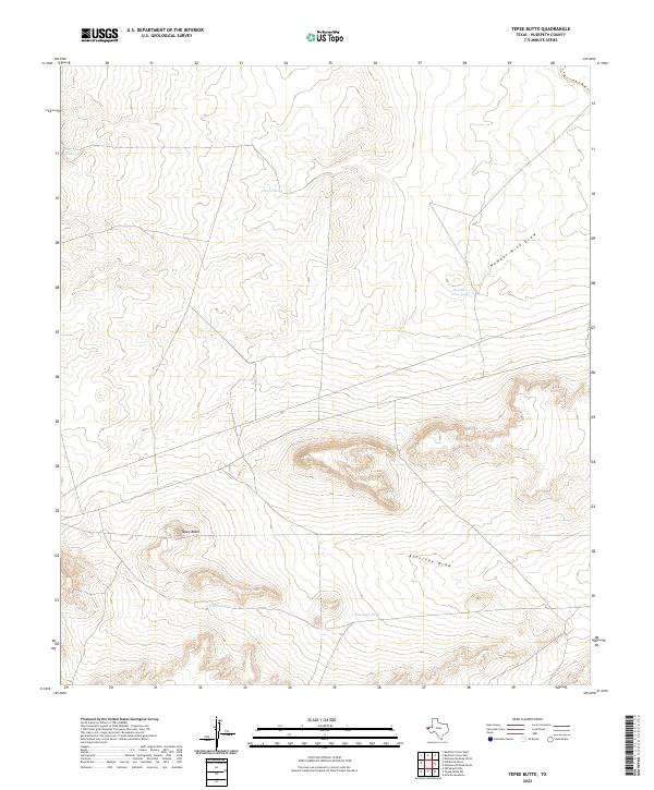 US Topo 7.5-minute map for Tepee Butte TX