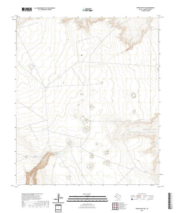 US Topo 7.5-minute map for Tepee Butte SW TX