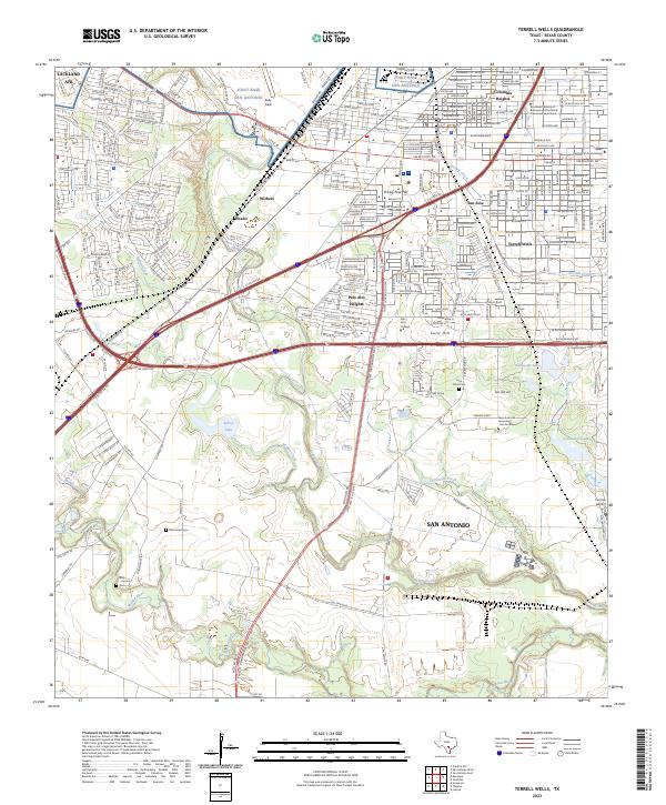 US Topo 7.5-minute map for Terrell Wells TX