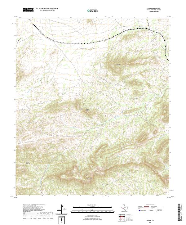 US Topo 7.5-minute map for Tesnus TX