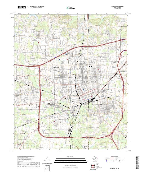 US Topo 7.5-minute map for Texarkana TXAR