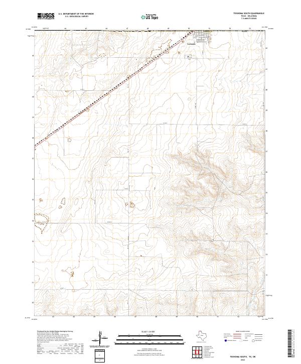 US Topo 7.5-minute map for Texhoma South TXOK