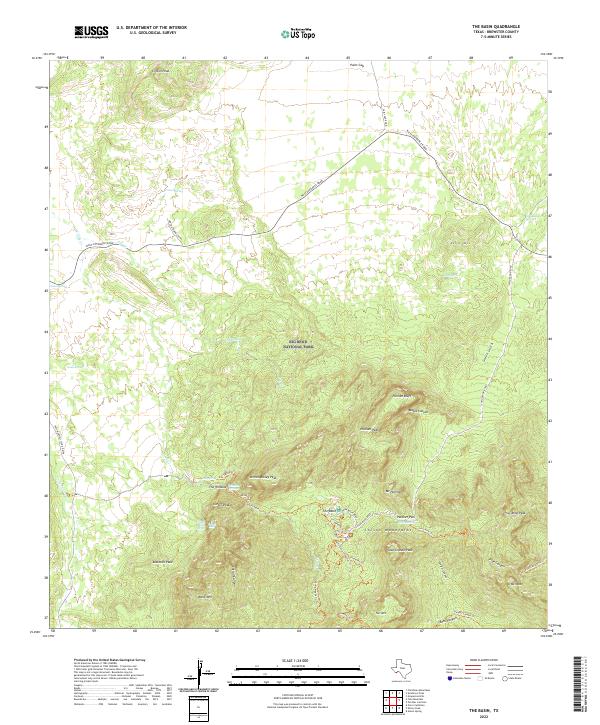 US Topo 7.5-minute map for The Basin TX