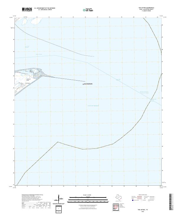 US Topo 7.5-minute map for The Jetties TX