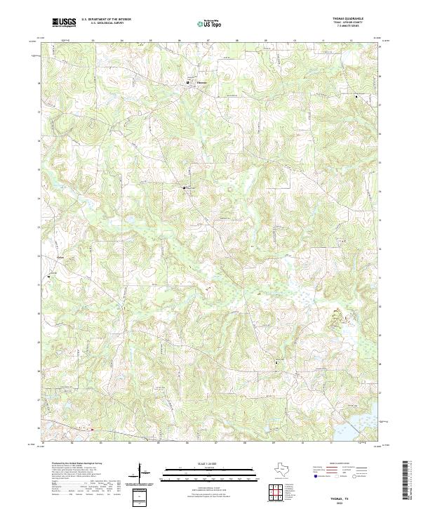 US Topo 7.5-minute map for Thomas TX