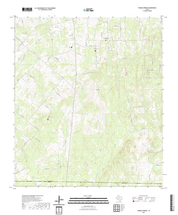 US Topo 7.5-minute map for Thomas Springs TX