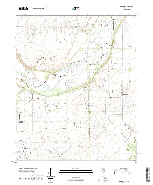 US Topo 7.5-minute map for Thornberry TXOK