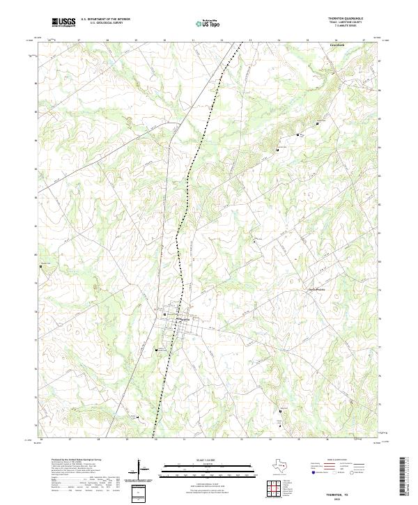 US Topo 7.5-minute map for Thornton TX