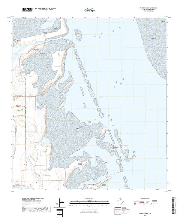 US Topo 7.5-minute map for Three Islands TX