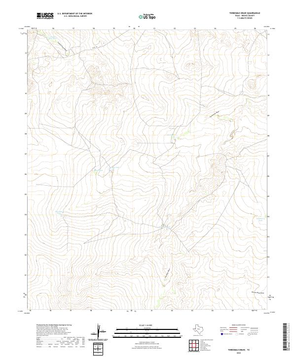 US Topo 7.5-minute map for Threemile Draw TX