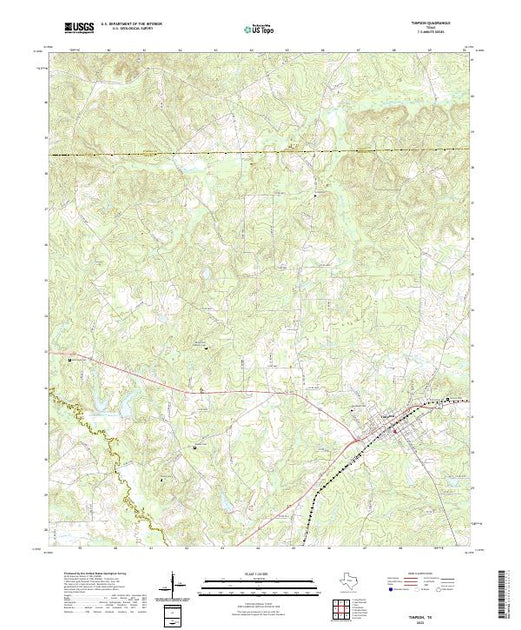 US Topo 7.5-minute map for Timpson TX – American Map Store