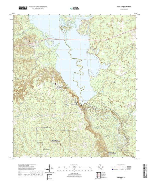 US Topo 7.5-minute map for Town Bluff TX