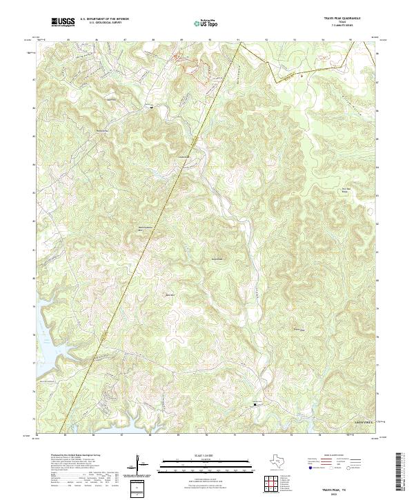 US Topo 7.5-minute map for Travis Peak TX