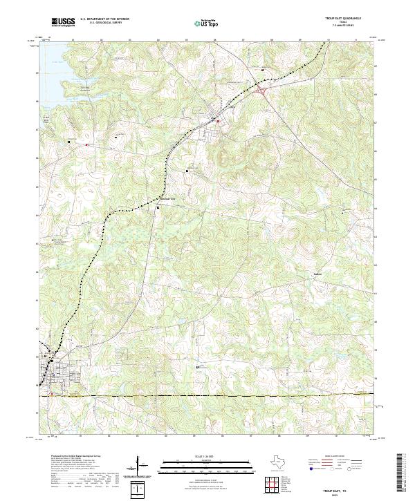 US Topo 7.5-minute map for Troup East TX