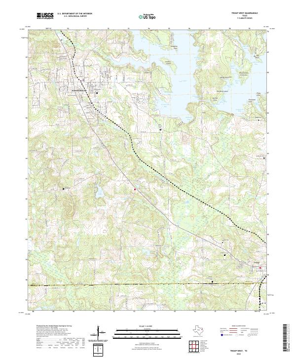 US Topo 7.5-minute map for Troup West TX