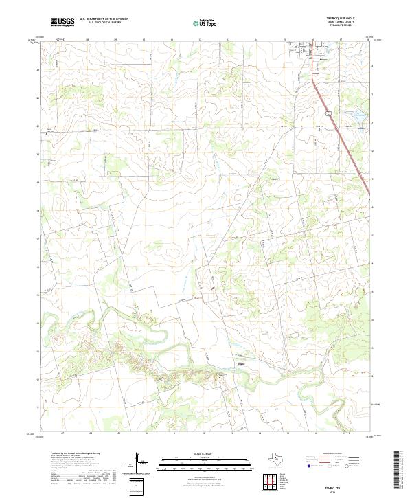 US Topo 7.5-minute map for Truby TX