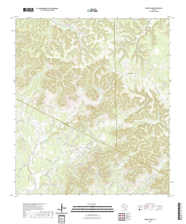 US Topo 7.5-minute map for Turkey Knob TX