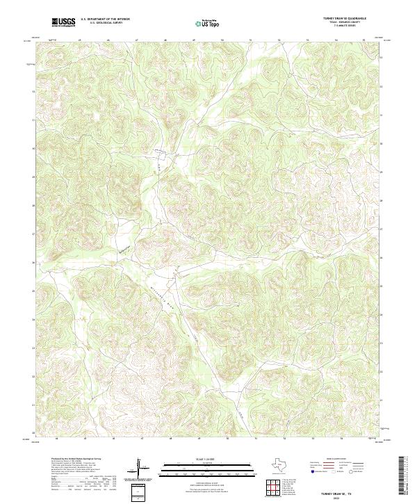 US Topo 7.5-minute map for Turney Draw SE TX