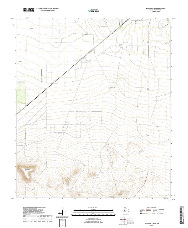 US Topo 7.5-minute map for Twelvemile Mesa TX