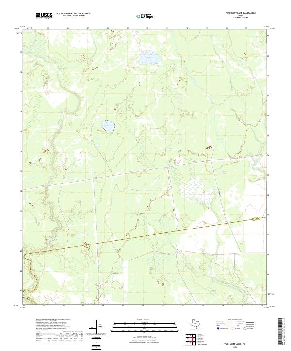 US Topo 7.5-minute map for Twin Mott Lake TX