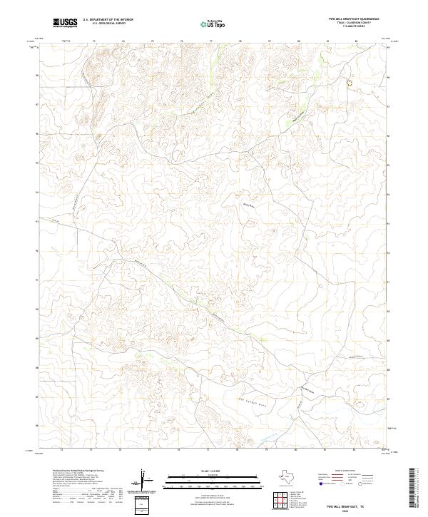 US Topo 7.5-minute map for Two Mill Draw East TX