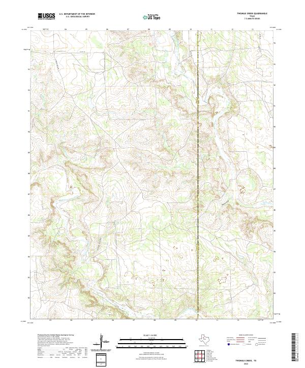 US Topo 7.5-minute map for Twomile Creek TX