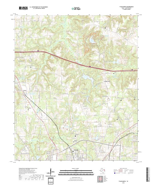 US Topo 7.5-minute map for Tyler North TX