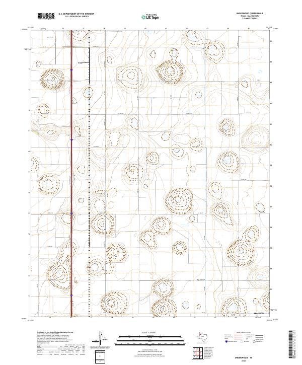 US Topo 7.5-minute map for Underwood TX