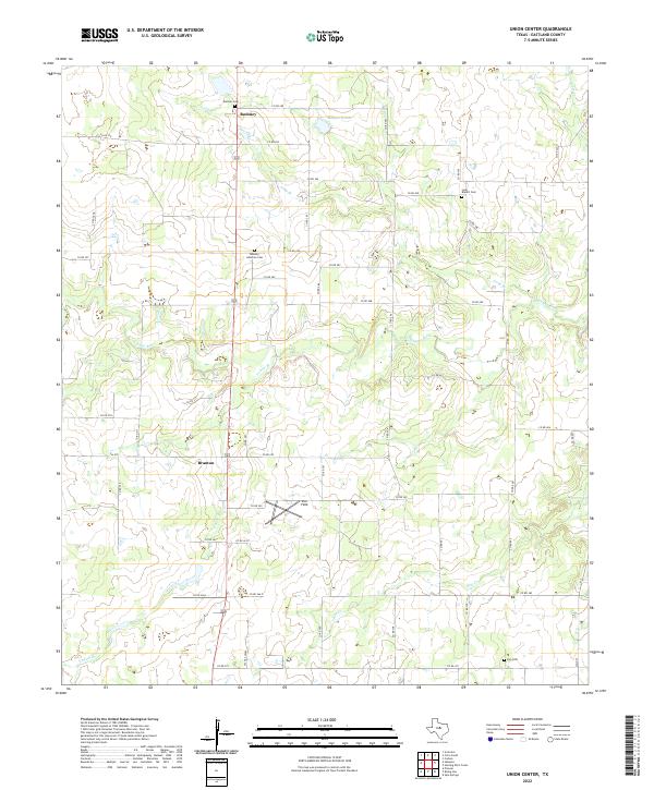 US Topo 7.5-minute map for Union Center TX