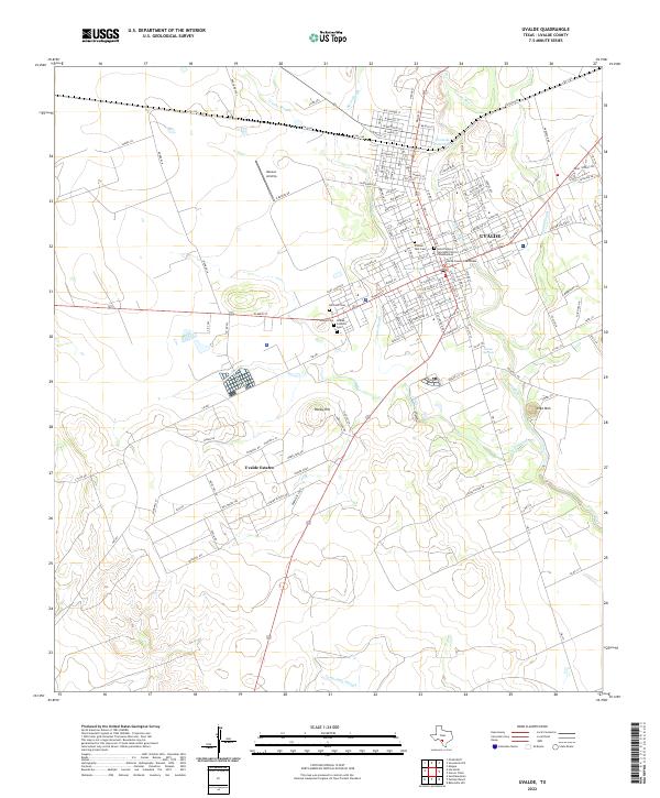 US Topo 7.5-minute map for Uvalde TX