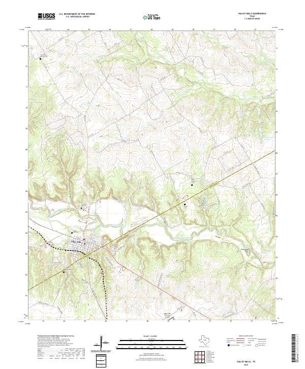 US Topo 7.5-minute map for Valley Mills TX